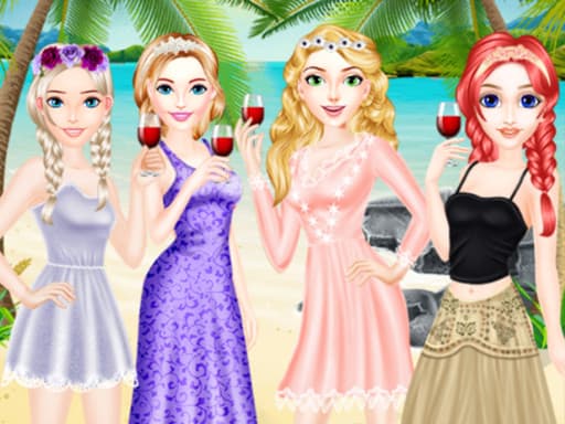 School Graduation Beach Party游戏截图 - girls - 免费在线游戏