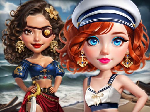 Sailor Chic vs Pirate Charm game screenshot - girls - Free online game