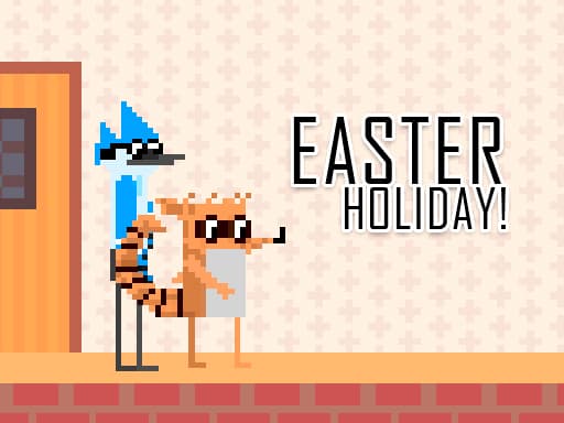 Mordecai and Rigby Easter Holiday game screenshot - adventure - Free online game