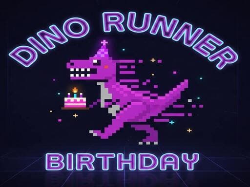 Captura de pantalla del juego Dino Runner Birthday - arcade - Juego gratuito en línea