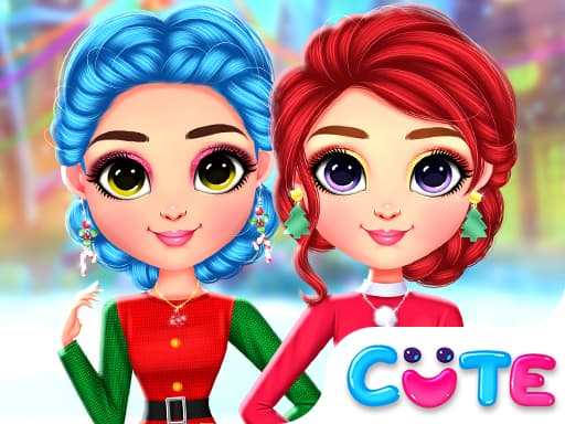Rainbow Girls Christmas Outfits game screenshot - girls - Free online game