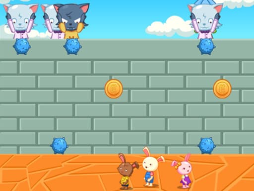 Captura de pantalla del juego Rabbit Avoid Thorn Ball - puzzles - Juego gratuito en línea