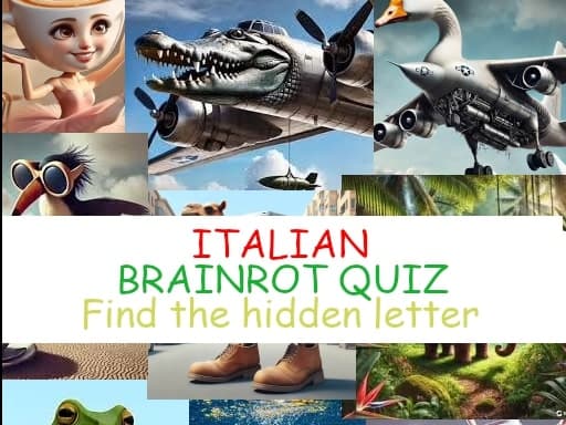 Quiz Find the Italian brainrot Letters game screenshot - puzzles - Free online game