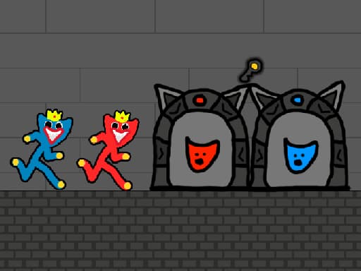 Red and Blue Stickman Huggy 2 game screenshot - adventure - Free online game