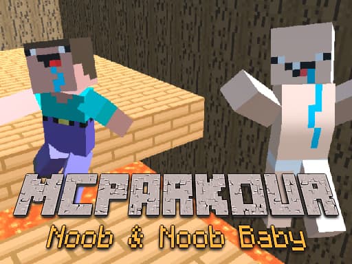 Captura de pantalla del juego MCParkour Noob &amp;amp; Noob Baby - adventure - Juego gratuito en línea