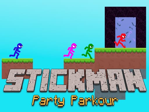 Captura de pantalla del juego Stickman Party Parkour - adventure - Juego gratuito en línea