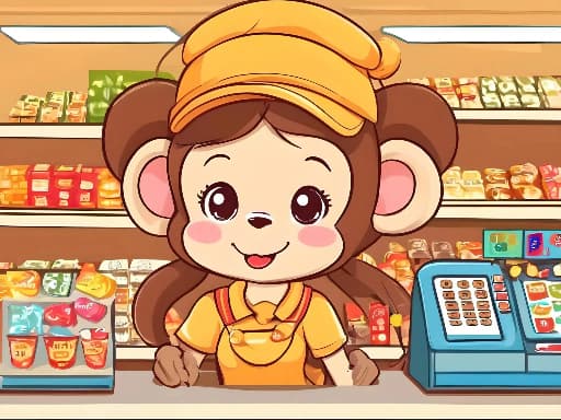 Cute Monkey Mart  game screenshot - hypercasual - Free online game