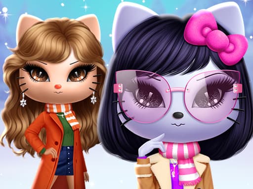 Kitty Squad Winter Dress up game screenshot - girls - Free online game
