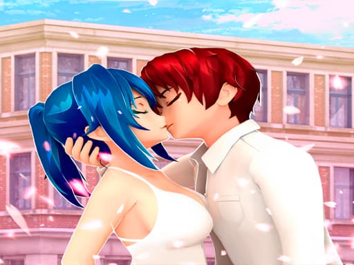 Anime High School Couple Makeover game screenshot - girls - Free online game
