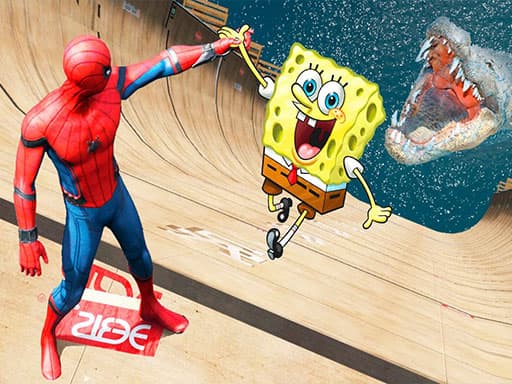 Captura de pantalla del juego Super spongebob spiderman - adventure - Juego gratuito en línea