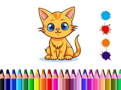 Cute Cat Coloring Book game screenshot - girls - Free online game