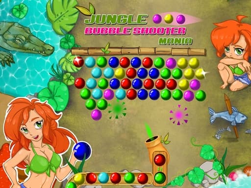 Captura de pantalla del juego Jungle Bubble Shooter Mania - hypercasual - Juego gratuito en línea
