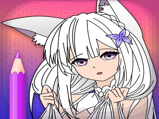 Animated Glitter Coloring Book - Anime Manga game screenshot - girls - Free online game