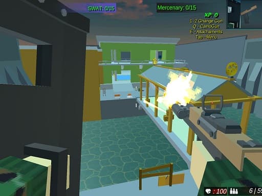 Pixel Crazy Minecraft shooter游戏截图 - multiplayer - 免费在线游戏