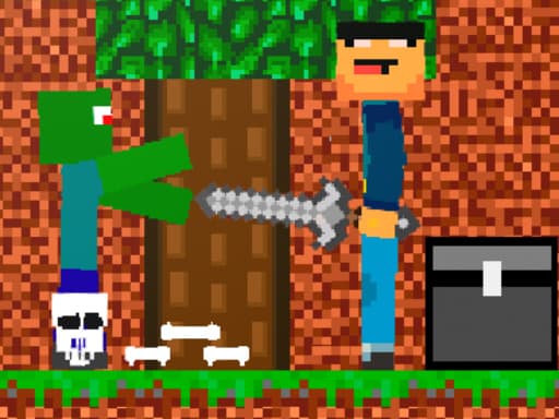 Noob vs Zombie game screenshot - adventure - Free online game