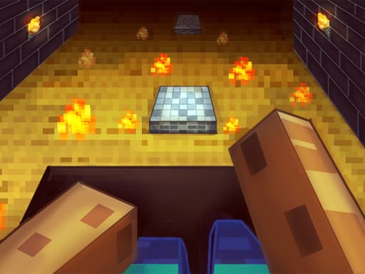 Captura de pantalla del juego Parkour in the cave 3D - 3d - Juego gratuito en línea