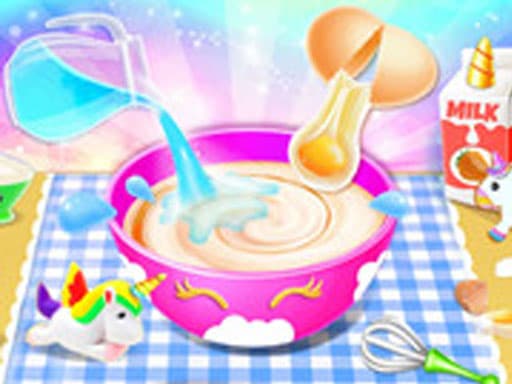 Captura de pantalla del juego Unicorn Cake Make - girls - Juego gratuito en línea