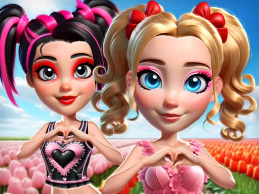 Vibrant Hearts Glamour vs Punk game screenshot - girls - Free online game