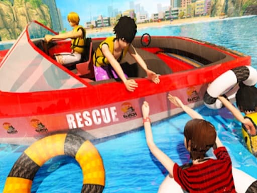 Captura de pantalla del juego Beach Rescue Emergency Boat - action - Juego gratuito en línea