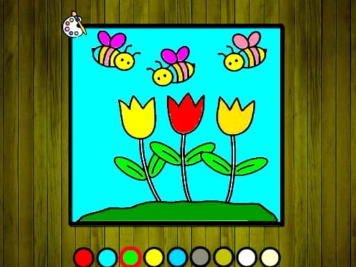 Easy to Paint Spring Time game screenshot - girls - Free online game