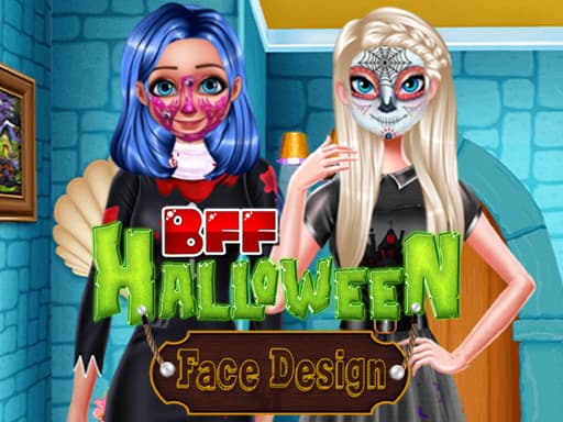 BFF Halloween Face Design game screenshot - girls - Free online game