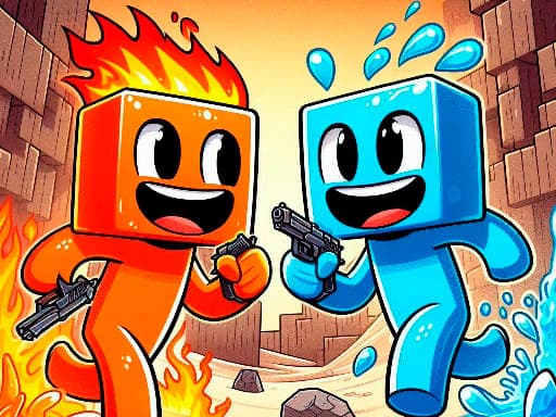 Fire and Water Blockman游戏截图 - arcade - 免费在线游戏