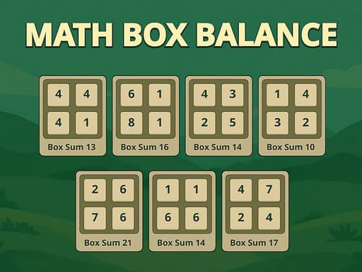 Math Box Balance游戏截图 - puzzles - 免费在线游戏