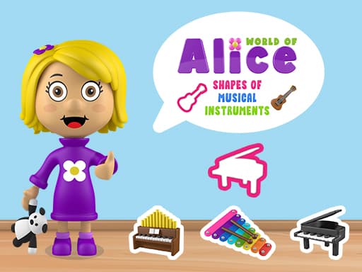 World of Alice   Shapes of Musical Instruments游戏截图 - puzzles - 免费在线游戏