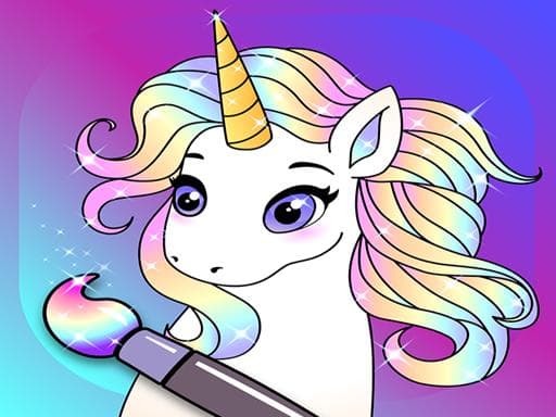Animated Glitter Coloring Book - My Little Unicorn game screenshot - girls - Free online game