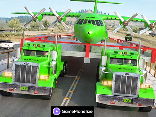 Captura de pantalla del juego Us army car transport truck - adventure - Juego gratuito en línea