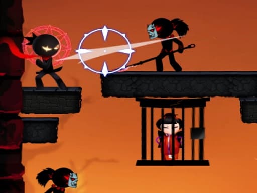 Ninja Stickman Warrior HTML5 game screenshot - action - Free online game