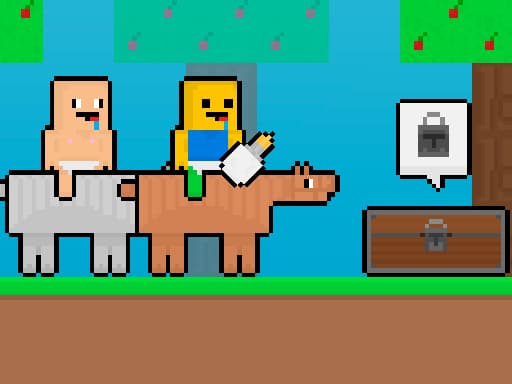 Baby Noob vs Baby Obby Horse game screenshot - arcade - Free online game