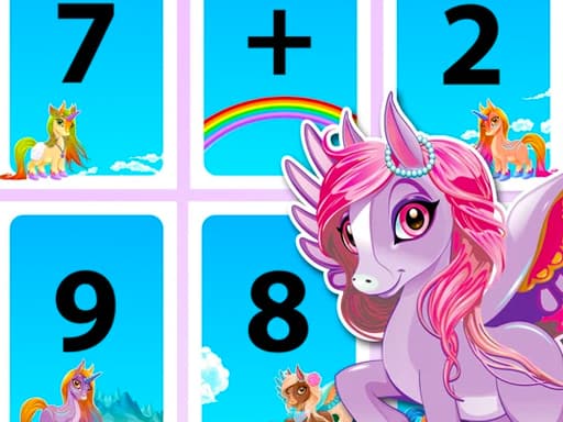 Unicorn Math game screenshot - girls - Free online game