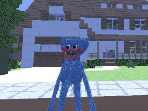 Captura de pantalla del juego Huggy Wuggy in Minecraft - adventure - Juego gratuito en línea