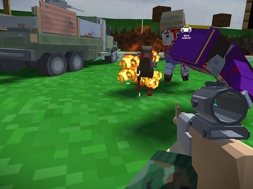 Blocky Zombie And Vehicle Shooting游戏截图 - multiplayer - 免费在线游戏