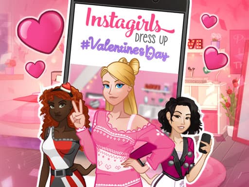 INSTAGIRLS VALENTINES DRESS UP (DCMA) game screenshot - girls - Free online game