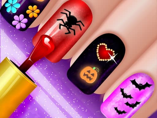 Glow Halloween Nails game screenshot - girls - Free online game