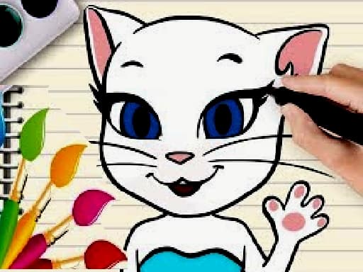 Talking Angela Coloring Book game screenshot - girls - Free online game
