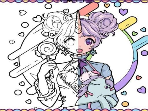 Anime Girls Coloring Book: Pop Manga Coloring游戏截图 - clicker - 免费在线游戏