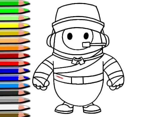 Fall Guys Halloween Coloring Bok game screenshot - girls - Free online game