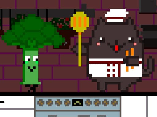Cat Chef and Broccoli游戏截图 - arcade - 免费在线游戏