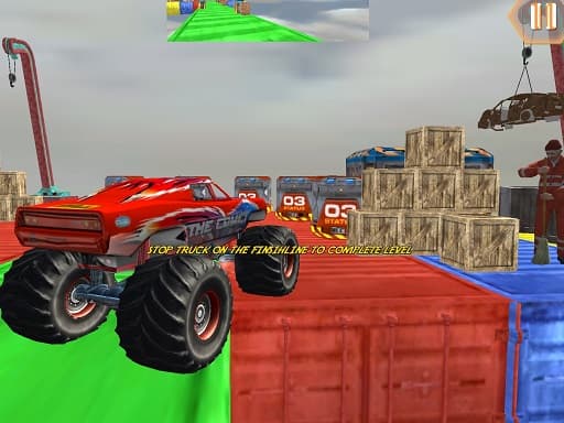 Monster Truck Driving Stunt Game Sim game screenshot - action - Free online game