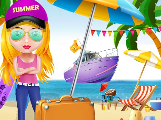 Girl Summer Vacation Beach Dress up game screenshot - girls - Free online game
