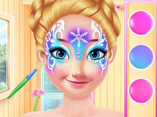 Princess Christmas Face Painting game screenshot - girls - Free online game