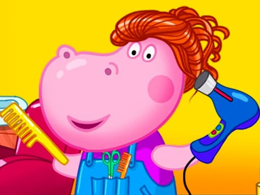 Hippo Hair Salon game screenshot - girls - Free online game