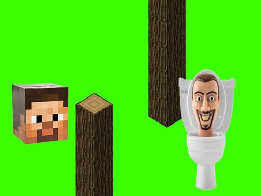 Spinning Skibidi Toilet Flappy Minecraft game screenshot - arcade - Free online game