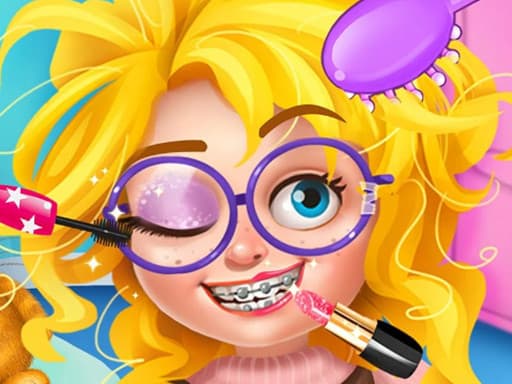 Nerdy Girl Makeup Salon game screenshot - girls - Free online game