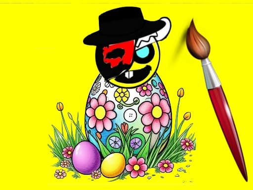 Sprunki Easter Coloring game screenshot - girls - Free online game