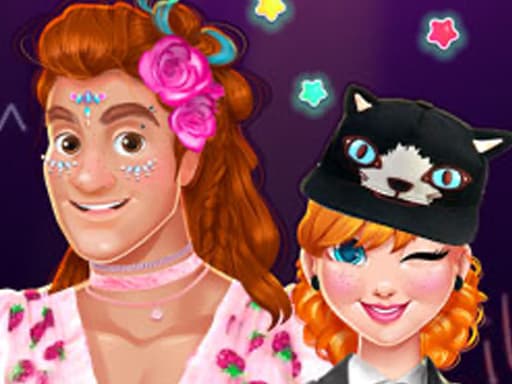 Captura de pantalla del juego Couples Outfit Change Challenge - girls - Juego gratuito en línea
