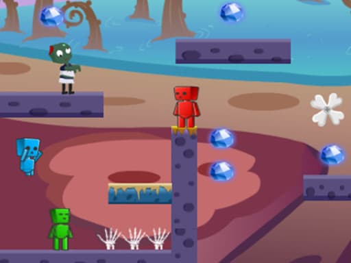 Captura de pantalla del juego Fireboy Watergirl In Zombies World - adventure - Juego gratuito en línea